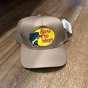 Bass Pro Shops Hat New Khaki Mesh Cap SnapBack.